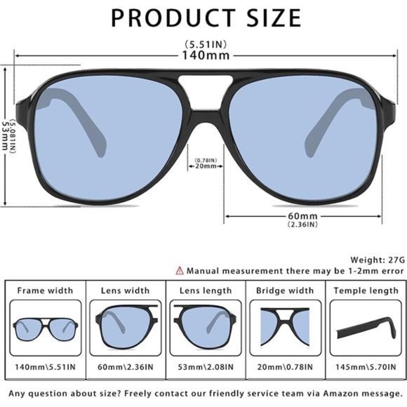 Classic Vintage Aviator Sunglasses Women Men Large Frame Retro 70s Sunglasses - Picture 3 of 5